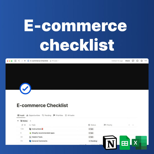 Ecommerce Checklist Template